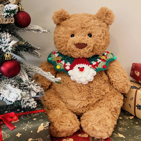 Bartholomew Bear Christmas Accessories: Santa Hat + Scarf