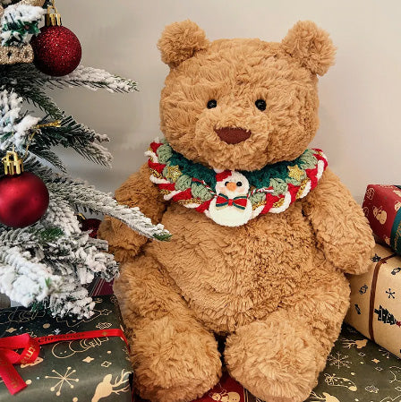 Bartholomew Bear Christmas Accessories: Santa Hat + Scarf