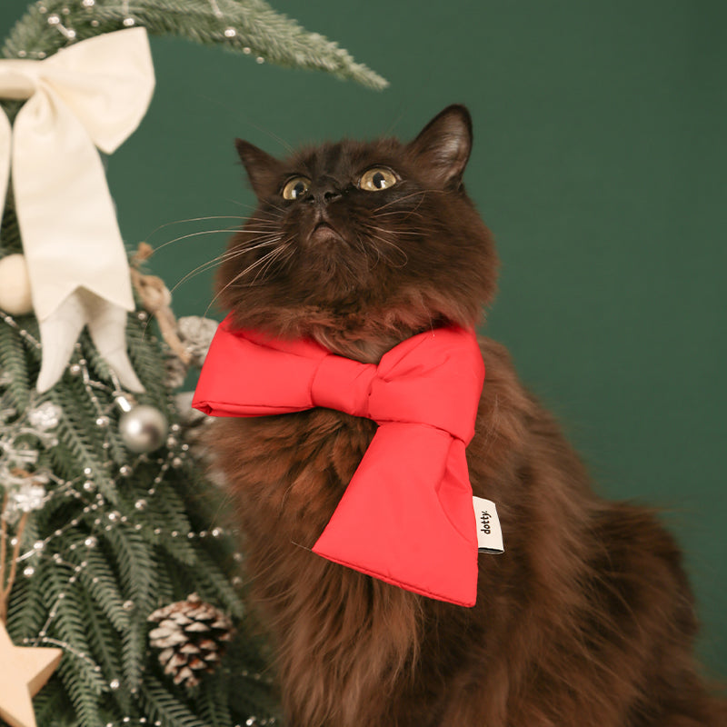 dotty lab. Festive Feline Bow Tie Scarf - Christmas & New Year Elegance