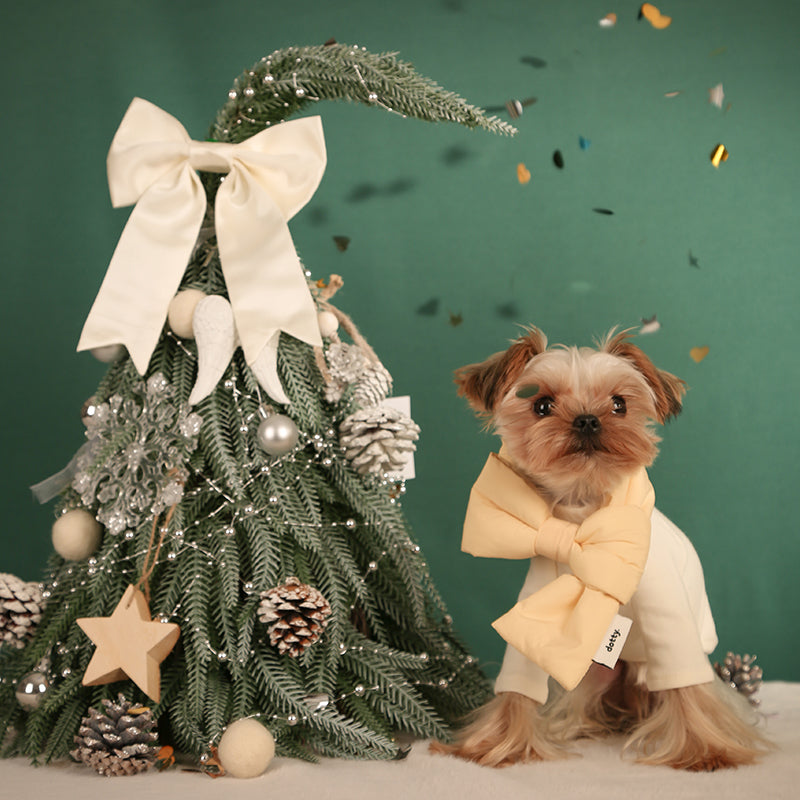 dotty lab. Festive Feline Bow Tie Scarf - Christmas & New Year Elegance