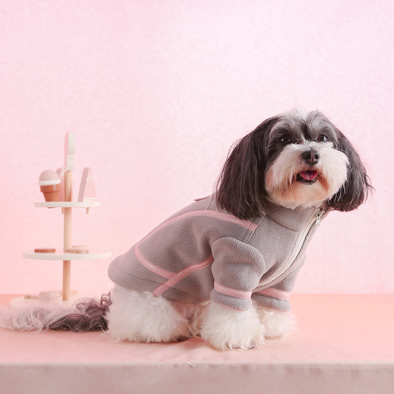 dotty lab. Autumn-Winter Color-Block Fleece Dog Jacket - Cozy Chic