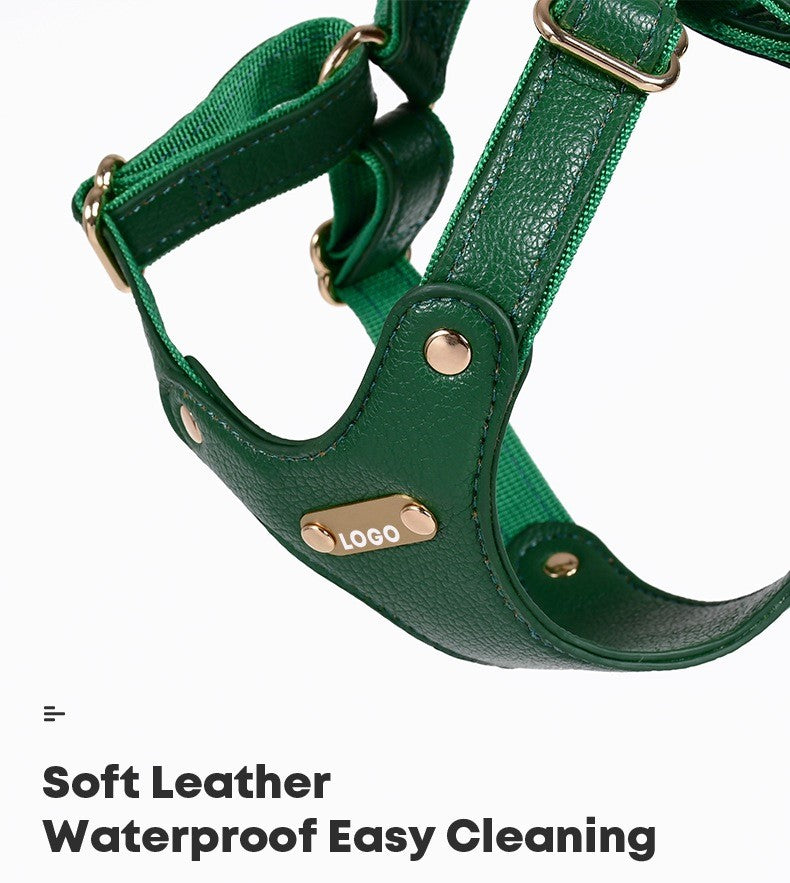 Soft Leather Pet Harness Set for Dog