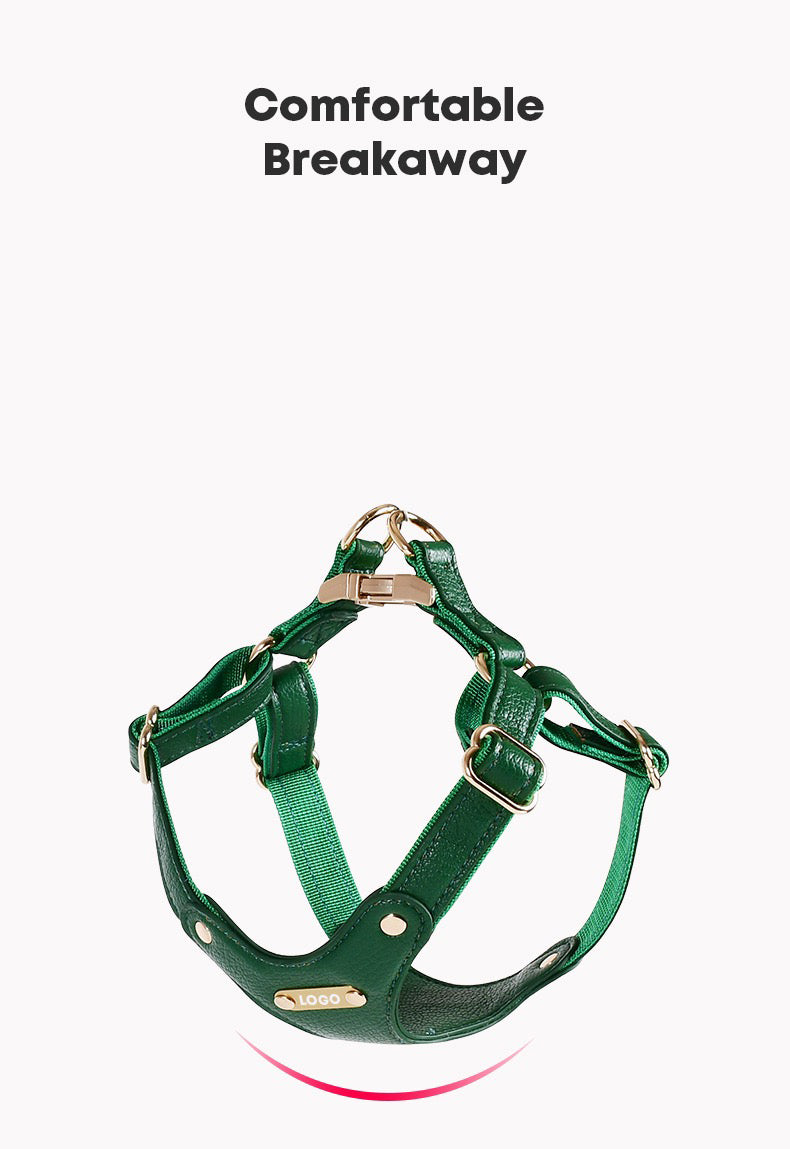 Soft Leather Pet Harness Set for Dog