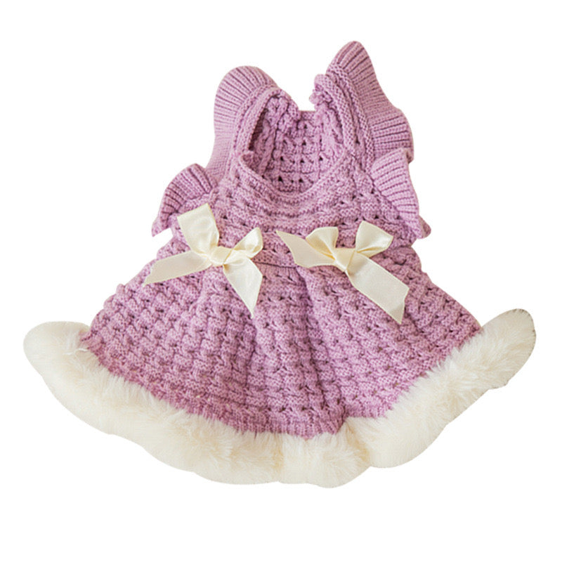 Chic Canine Couture: Fall & Winter Bow-Adorned Princess Pet Skirt