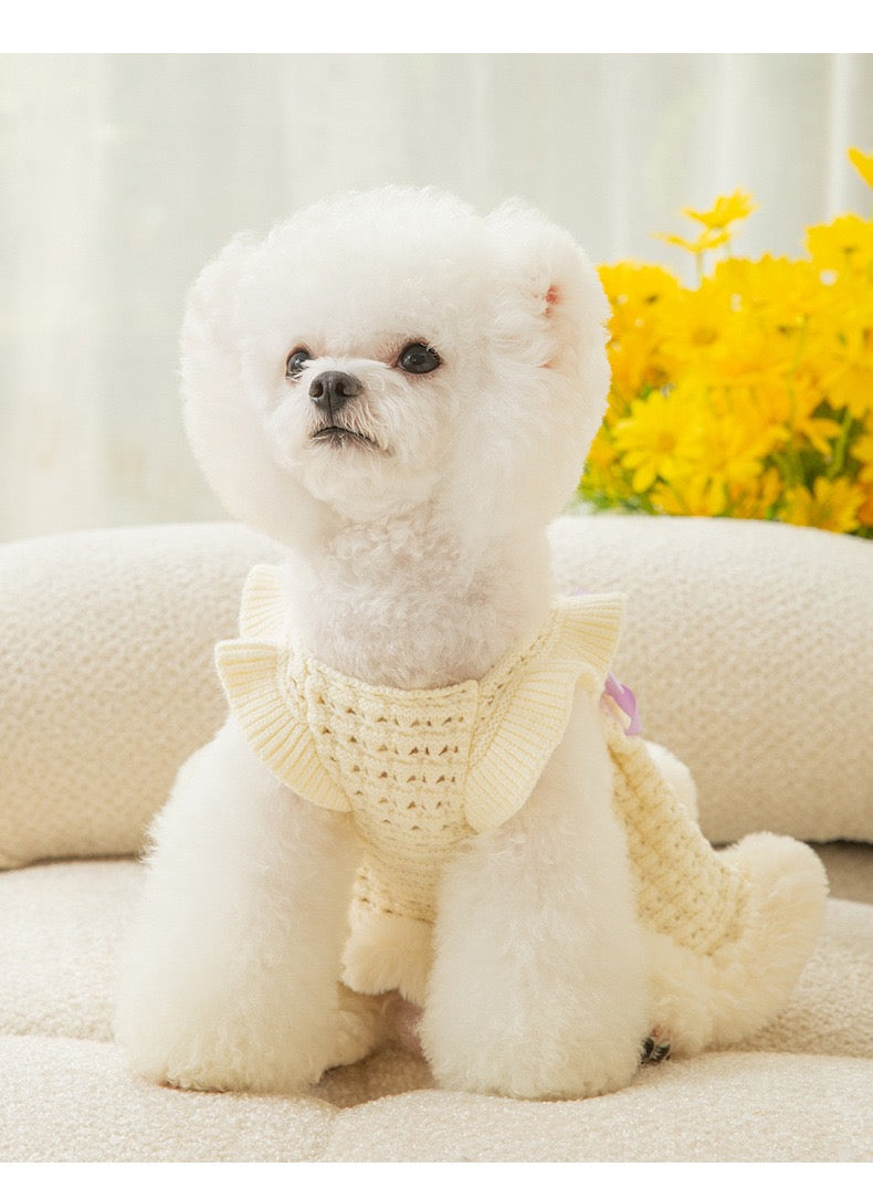 Chic Canine Couture: Fall & Winter Bow-Adorned Princess Pet Skirt