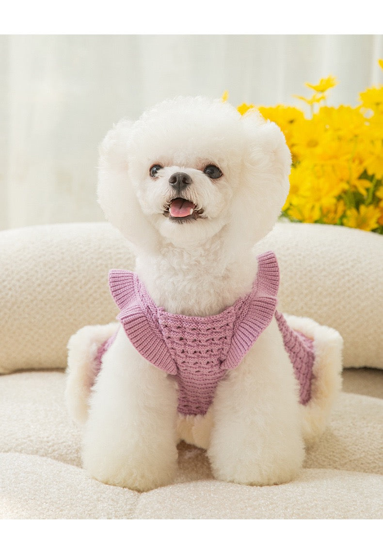 Chic Canine Couture: Fall & Winter Bow-Adorned Princess Pet Skirt