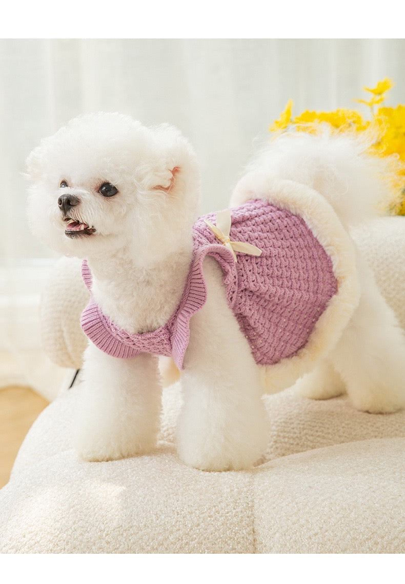 Chic Canine Couture: Fall & Winter Bow-Adorned Princess Pet Skirt