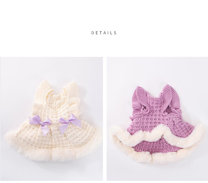 Chic Canine Couture: Fall & Winter Bow-Adorned Princess Pet Skirt