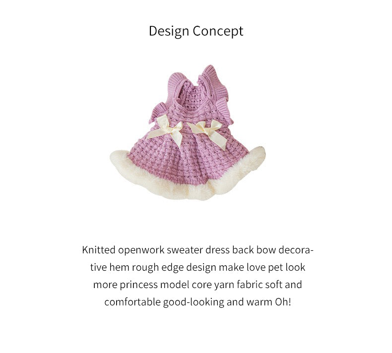 Chic Canine Couture: Fall & Winter Bow-Adorned Princess Pet Skirt
