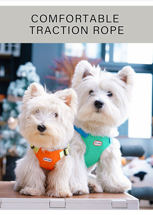 Dog Outdoor Adjustable Vest Leash + Chest Harness set